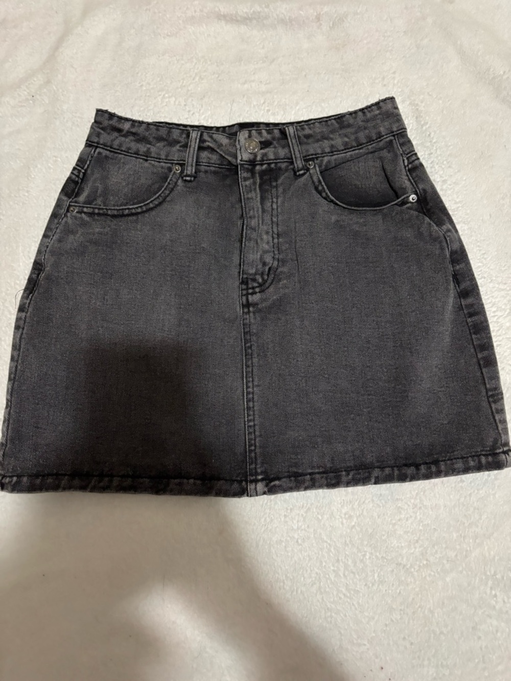 Forever 21 Washed Black Denim Mini Skirt